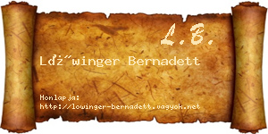 Lőwinger Bernadett névjegykártya